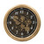Homeroots Home Decor 21" Circle Analog Exposed Gear Wall Clock, Black and Gold