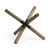 6" Brown Metal And Wood Modern Abstract Tabletop Sculpture
