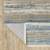 8' Blue And Beige Abstract Distressed Runner Rug With Fringe