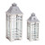 Homeroots Home Decor Set Of Two Gray Flameless Lantern Candle Holders