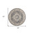 5' Grey And Ivory Round Oriental Power Loom Non Skid Area Rug