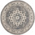 5' Gray And Ivory Oriental Distressed Round Rug