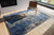 Homeroots Home Decor 5' Blue and Gray Round Abstract Non Skid Area Rug