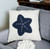 Homeroots Home Decor Set of 2 17" X 17" Blue And White Starfish Throw Pillows, Set of 2