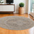 Homeroots Home Decor 8' Brown and Ivory Round Medallion Power Loom Distressed Area Rug