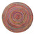 7' Tan Round Geometric Hand Braided Area Rug