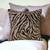 Homeroots Home Decor 20 X 20 Inches Gold Safari Animals Abstract Polyester Zippered Pillow with Beads