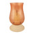 14" Coral Glass Centerpiece Hurricane Candle Holder With Candle