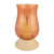 14" Coral Glass Centerpiece Hurricane Candle Holder With Candle
