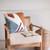 Homeroots Home Decor 24 X 24 Inches Brown Blue and Off-White 100% Cotton Abstract Zippered Pillow