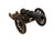 3" Brown and Black Metal Louis XIV Cannon Hand Painted Sculpture