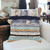 Homeroots Home Decor 18 Inch Blue and Beige Patchwork Cotton Zippered Pillow with Tassels