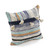 Homeroots Home Decor 18 Inch Blue and Beige Patchwork Cotton Zippered Pillow with Tassels