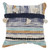 Homeroots Home Decor 18 Inch Blue and Beige Patchwork Cotton Zippered Pillow with Tassels