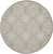 8' Gray Round Floral Power Loom Area Rug