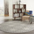 8' Gray Round Floral Power Loom Area Rug