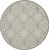 5' Gray Round Floral Power Loom Area Rug