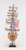 Homeroots Home Decor 20" Wood Brown 1797 USS Constitution Hand Painted Decorative Boat