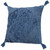 Homeroots Home Decor 20 X 20 Inches Blue Damask Cotton Blend Zippered Pillow With Tassels, Blue