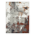 8' Ivory Gray and Rust Abstract Power Loom Round Rug