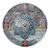 6' Blue Red and Orange Medallion Power Loom Round Rug