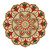 4' Red Round Wool Floral Hand Tufted Area Rug