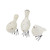 Set of Three White and Black Polyresin and Metal Bird Sculptures - 606114840091
