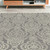5' X 8' Gray and Beige Damask Area Rug