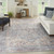 Homeroots Home Decor 8' x 10' Blue Floral Power Loom Distressed Area Rug