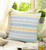 Homeroots Home Decor 18 X 18 Inches Yellow and Teal Cotton Striped Zippered Pillow