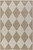 4' X 6' Natural and Ivory Geometric Power Loom Washable Non Skid Area Rug Cotton Blend