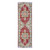 8' Ivory Red And Blue Medallion Runner Rug