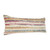 Homeroots Home Decor 14 X 36 Inches Off-White Red Blue Orange and Green 100% Cotton Striped Zippered Pillow