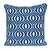 20" X 20" Blue Geometric Cotton Zippered Pillow