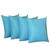 Homeroots Home Decor Set Of Four 20 x 20 Inches Sky Blue Polyester Zippered Pillow Cover