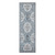 6' Charcoal and Ivory Medallion Power Loom Runner Rug