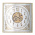 Homeroots Home Decor 32" Square Analog Exposed Gear Wall Clock, Gold and Silver