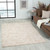 4' X 6' Beige Abstract Area Rug Polyester Decor
