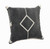 20" X 20" White And Black 100% Cotton Geometric Zippered Pillow