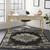 4' X 6' Cream Damask Power Loom Area Rug Polypropylene Decor
