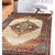 2' X 3' Ivory Red and Orange Medallion Power Loom Area Rug