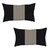 Set of Two 12" X 20" Black Brown and White Houndstooth Fabric Lumbar Throw Pillows