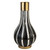 16" Gold and Black Striped Bud Polyresin Table Vase