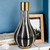 16" Gold and Black Striped Bud Polyresin Table Vase
