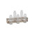 Set of Six Clear Glass Decorative Bottles and Wood Stand - 606114839026