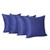 Homeroots Home Decor Set Of Four 22 x 22 Inches Navy Blue Polyester Zippered Pillow Cover