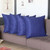Homeroots Home Decor Set Of Four 22 x 22 Inches Navy Blue Polyester Zippered Pillow Cover