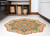 Homeroots Home Decor 6' Round Wool Floral Hand Tufted Area Rug, Orange and Blue