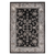 5' X 8' Ivory Black And Gray Oriental Area Rug