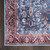 Homeroots Home Decor 8' x 10' Blue and Red Oriental Power Loom Distressed Washable Non Skid Area Rug